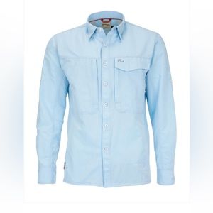 Simms fishing shirt large blue long sleeve new with tags